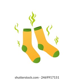 Smelly socks vector isolated on white background.