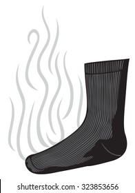 smelly (stinky) sock with a bad smell