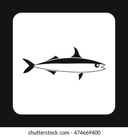 Smelt fish icon in simple style isolated on white background. Inhabitants aquatic environment symbol