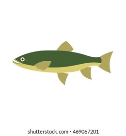 Smelt icon in flat style isolated on white background. Sea creatures symbol