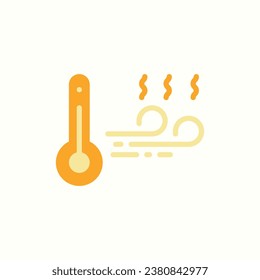 fundición, aire caliente icono plano, icono aislado en fondo claro, perfecto para sitio web, blog, logo, diseño gráfico, medios sociales, UI, aplicación móvil