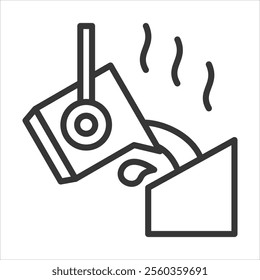 Smelting Outline Icon Vector Illustration