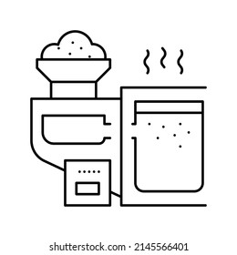 smelting sand glass manufacturing equipment line icon vector. smelting sand glass manufacturing equipment sign. isolated contour symbol black illustration