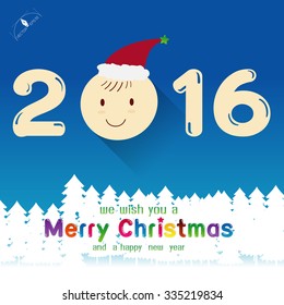 Smile of 2016 New Year Vector illustration
