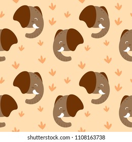 Smile animal face seamless pattern vector illustration 
