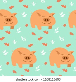 Smile animal seamless pattern vector illustration 

