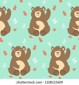 Smile animal seamless pattern vector illustration 
