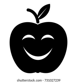 Smile apple icon. Simple illustration of smile apple vector icon for web
