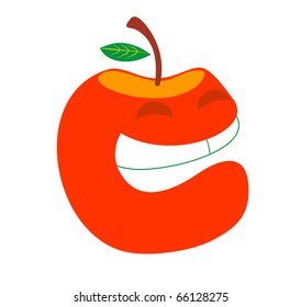 smile apple on white background