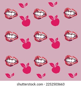 Smile and apples abstract print for your ideas and designs
