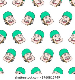 sonrisa cabeza del ejército sin fisuras patrón impresión textil. Ideal para la tela vintage de verano, la reserva de chatarra, el papel pintado, el giftwrap. diseño de fondo de patrón de repetición