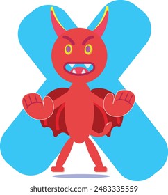 Smile Baby Devil, Devil Cartoon Vector Illustration