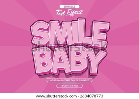 Smile baby editable text effect with cute text style