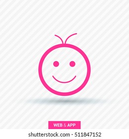 Smile baby isolated single linear icon for websites and mobile minimalistic flat design.