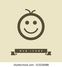 Smile baby isolated single linear icon for websites and mobile minimalistic flat design.