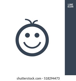 Smile baby isolated single linear icon for websites and mobile minimalistic flat design.