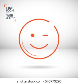 Smile baby isolated single linear icon for websites and mobile minimalistic flat design.