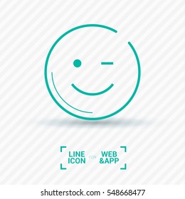 Smile baby isolated single linear icon for websites and mobile minimalistic flat design.