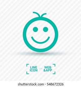Smile baby isolated single linear icon for websites and mobile minimalistic flat design.