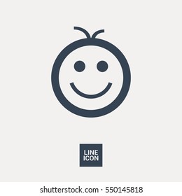 Smile baby isolated single linear icon for websites and mobile minimalistic flat design.
