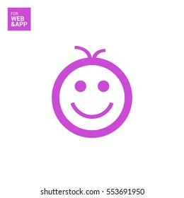 Smile baby isolated single linear icon for websites and mobile minimalistic flat design.