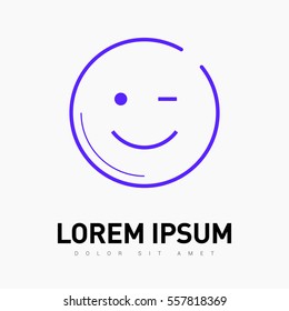Smile baby isolated single linear icon for websites and mobile minimalistic flat design.