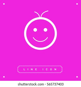 Smile baby isolated single linear icon for websites and mobile minimalistic flat design.