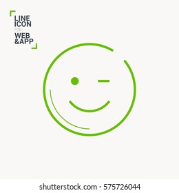 Smile baby isolated single linear icon for websites and mobile minimalistic flat design.