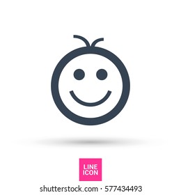 Smile baby isolated single linear icon for websites and mobile minimalistic flat design.