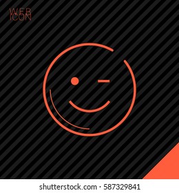 Smile baby isolated single linear icon for websites and mobile minimalistic flat design.