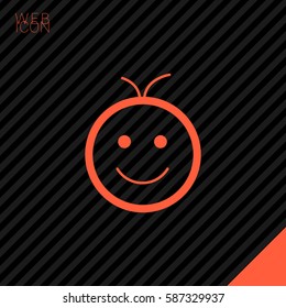 Smile baby isolated single linear icon for websites and mobile minimalistic flat design.