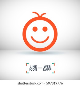 Smile baby isolated single linear icon for websites and mobile minimalistic flat design.