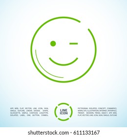 Smile baby line vector icon
