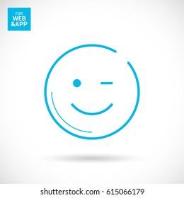 Smile baby line vector icon