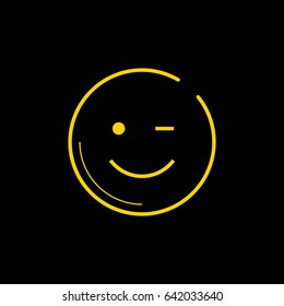 Smile baby line vector icon