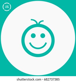 Smile baby line vector icon