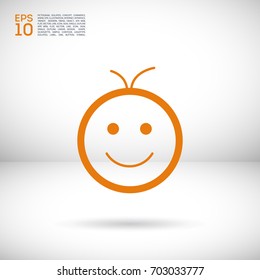 Smile baby line vector icon