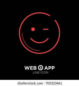 Smile baby line vector icon