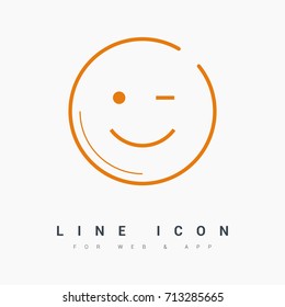 Smile baby line vector icon