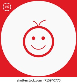 Smile baby line vector icon