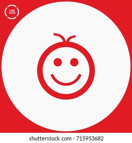 Smile baby line vector icon