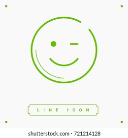 Smile baby line vector icon