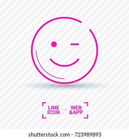 Smile baby line vector icon