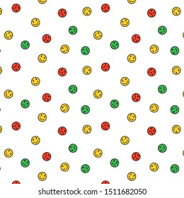 smile background. seamless pattern of Happy face icon . Smiling Emoticon texture.