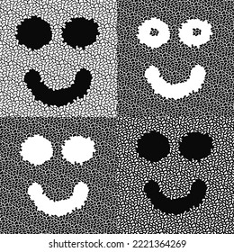 Smile background. Vector pebble texture. Stones mosaic smile.