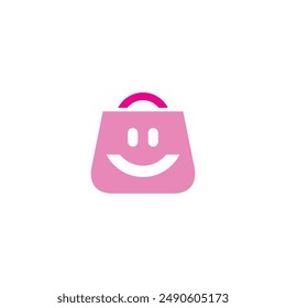 Smile Bag Logo vector. Online Shop Icon