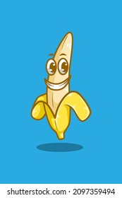 Smile banana cartoon art illustration