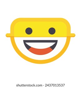 
Smile beam face isolated flat vector illustration