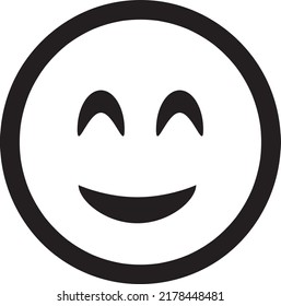 Smile beam Icon face in black on white background..eps
