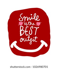 smile, beautiful greeting card with comic style